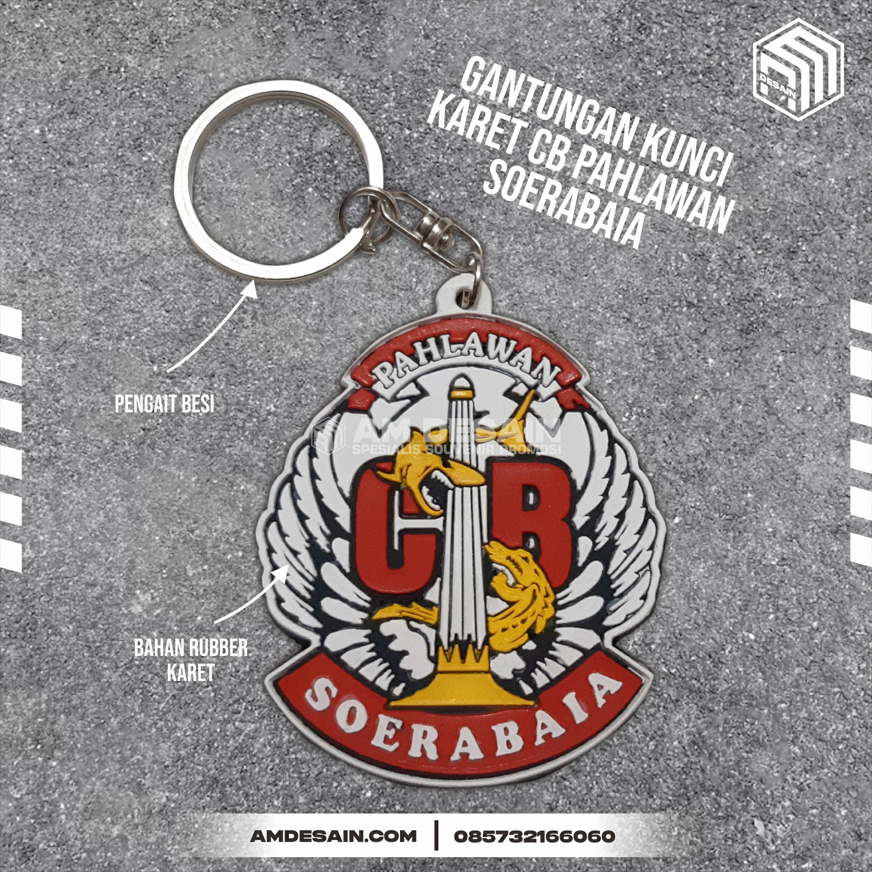 Gantungan Kunci Karet CB Pahlawan